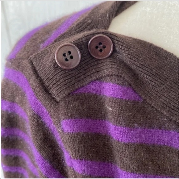 DEMYLEE "Jamie" Striped Cashmere Boatneck Sweater NWOT/sz XS - Picture 2 of 15